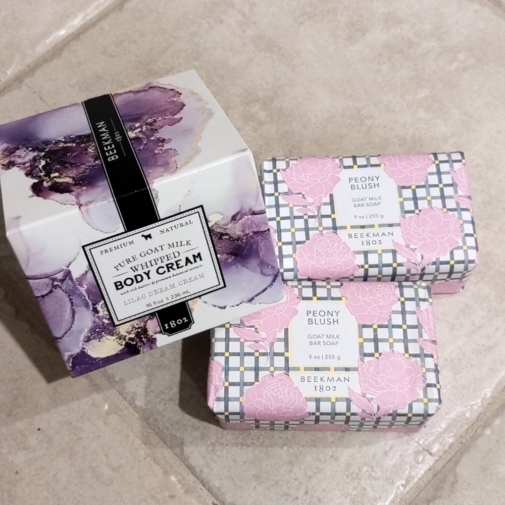 Beekman Goat milk soap and whipped body cream